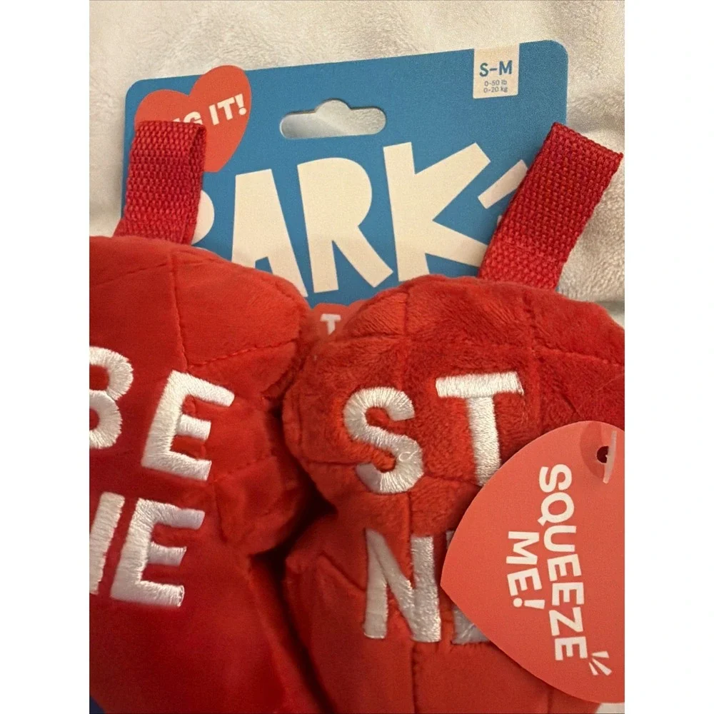 Barkbox Red I Chews You Best Friends Furever Heart Dog Squeeze Toy Size S-M